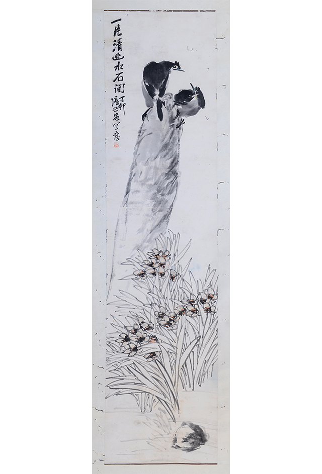 民国张世忠设色花鸟图轴