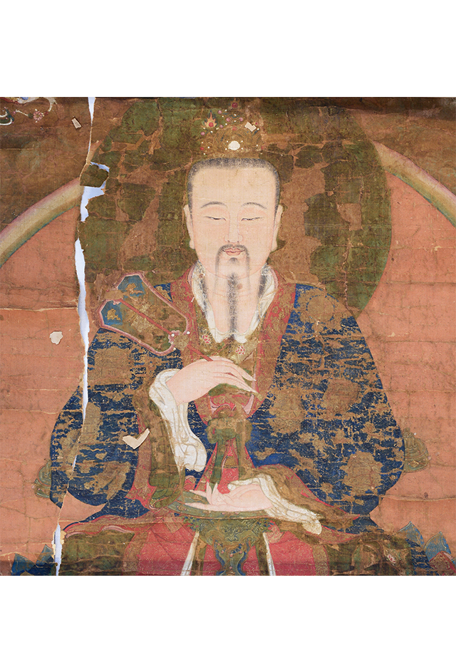 明佚名设色仿宋佛像图轴
